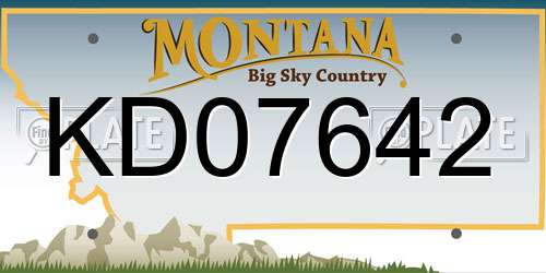 KD07642 Montana License Plate