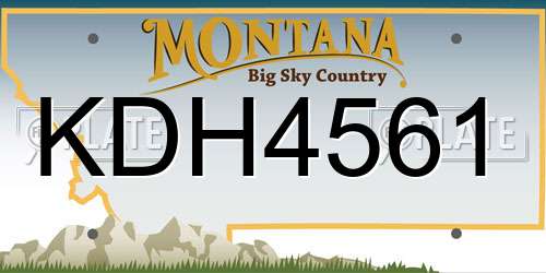 KDH4561 Montana License Plate