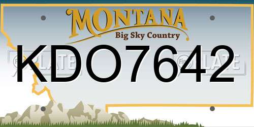 KDO7642 Montana License Plate