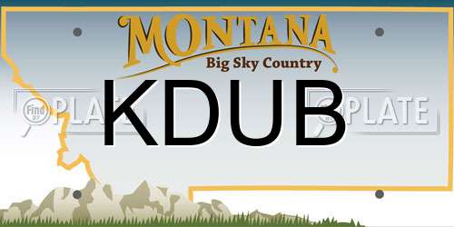 KDUB Montana License Plate
