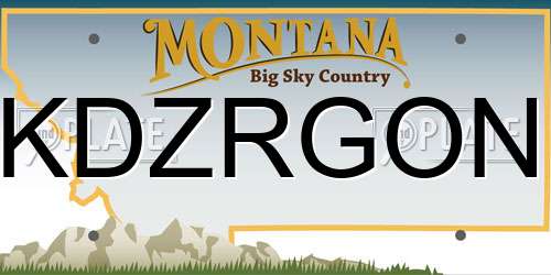 KDZRGON Montana License Plate