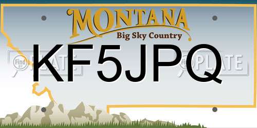 KF5JPQ Montana License Plate