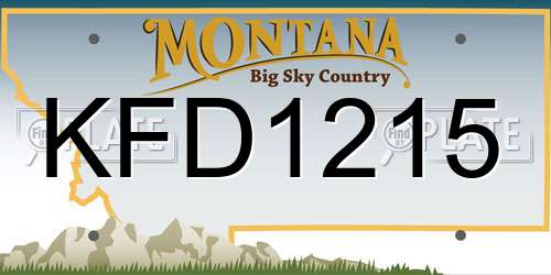 KFD1215 Montana License Plate