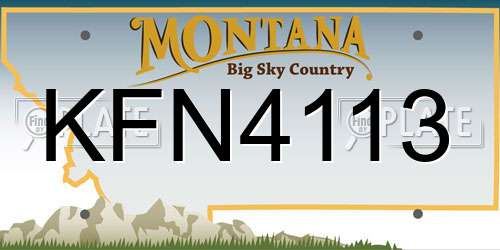 KFN4113 Montana License Plate