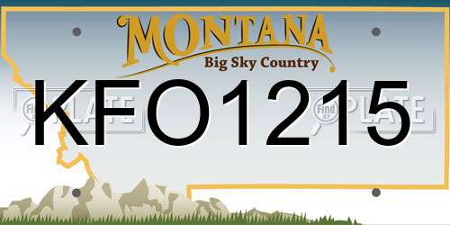 KFO1215 Montana License Plate