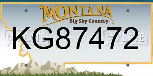 KG87472 Montana License Plate