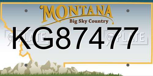 KG87477 Montana License Plate