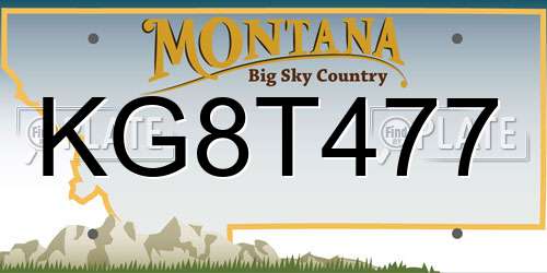 KG8T477 Montana License Plate