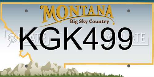 KGK499 Montana License Plate