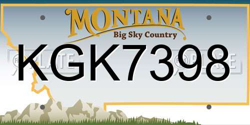 KGK7398 Montana License Plate