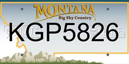 KGP5826 Montana License Plate