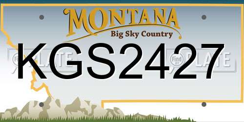 KGS2427 Montana License Plate