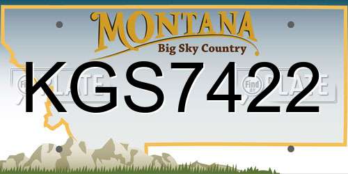 KGS7422 Montana License Plate