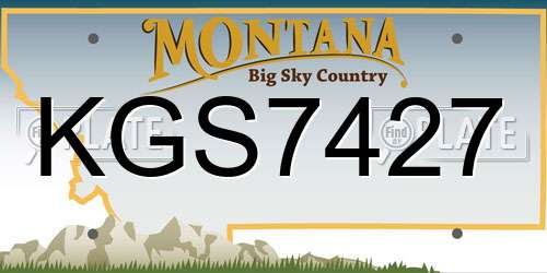 KGS7427 Montana License Plate
