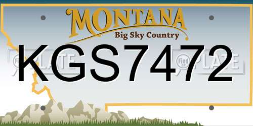 KGS7472 Montana License Plate