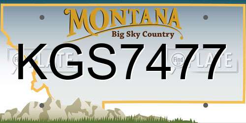 KGS7477 Montana License Plate