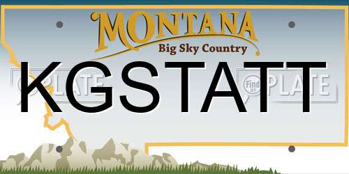 KGSTATT Montana License Plate