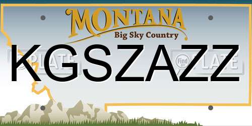 KGSZAZZ Montana License Plate