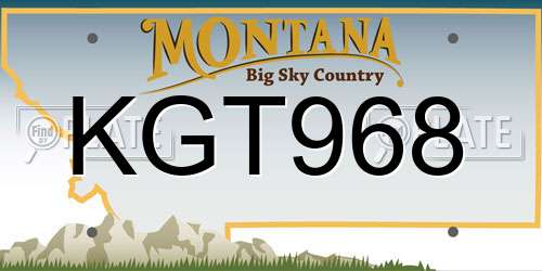 KGT968 Montana License Plate