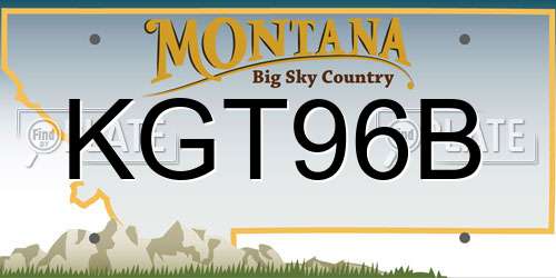 KGT96B Montana License Plate