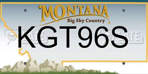 KGT96S Montana License Plate