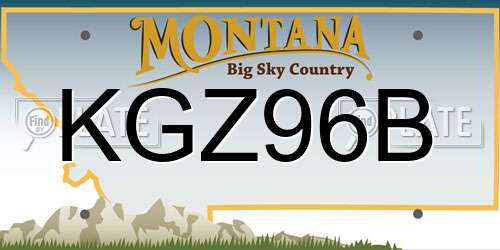 KGZ96B Montana License Plate
