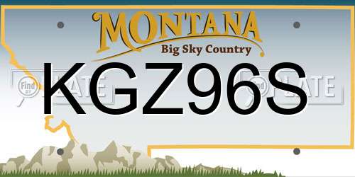 KGZ96S Montana License Plate