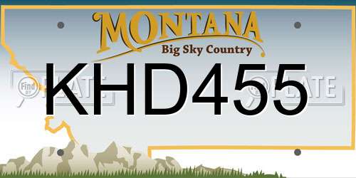 KHD455 Montana License Plate