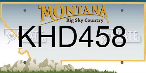 KHD458 Montana License Plate