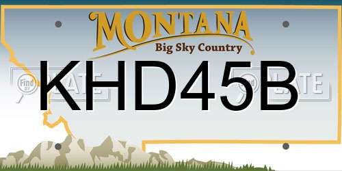 KHD45B Montana License Plate