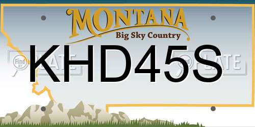 KHD45S Montana License Plate