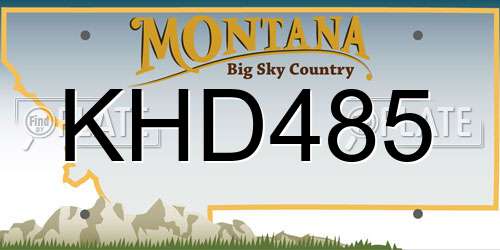 KHD485 Montana License Plate