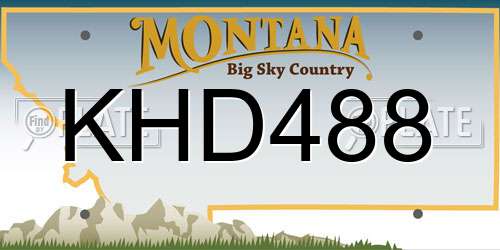 KHD488 Montana License Plate