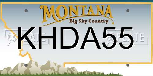 KHDA55 Montana License Plate