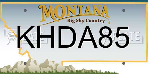 KHDA85 Montana License Plate