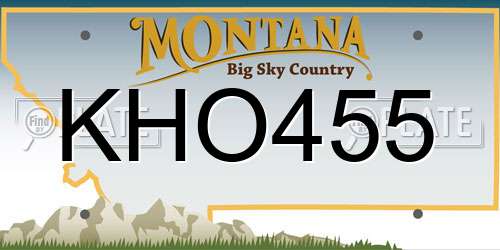 KHO455 Montana License Plate