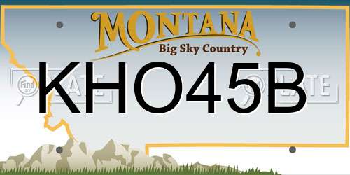 KHO45B Montana License Plate