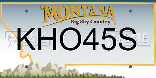 KHO45S Montana License Plate