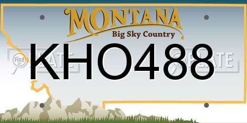 KHO488 Montana License Plate