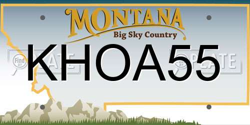 KHOA55 Montana License Plate