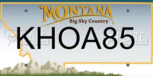 KHOA85 Montana License Plate