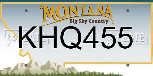 KHQ455 Montana License Plate