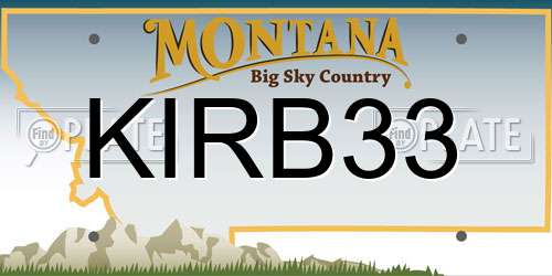 KIRB33 Montana License Plate