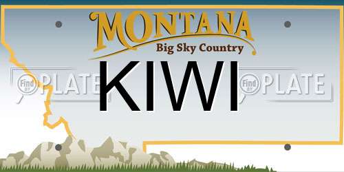 KIWI Montana License Plate