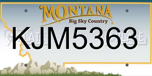 KJM5363 Montana License Plate