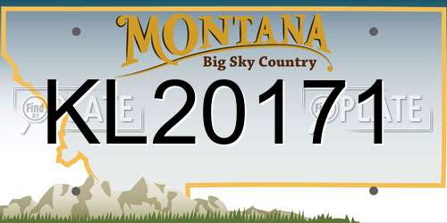 KL20171 Montana License Plate