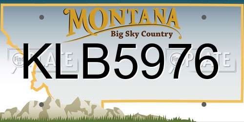 KLB5976 Montana License Plate