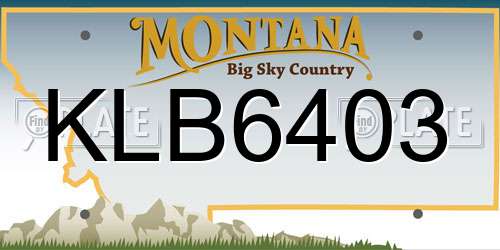 KLB6403 Montana License Plate