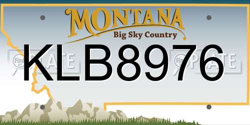 KLB8976 Montana License Plate