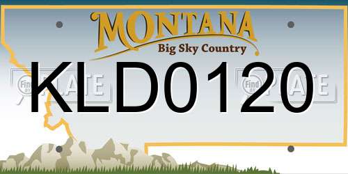 KLD0120 Montana License Plate